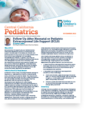 December 2022 Edition of Central California Pediatrics cover