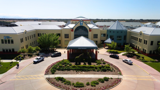 Aerial photo of the front of Valley Children