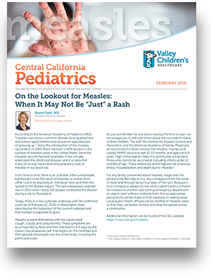 Portada de la edición de febrero de 2019 de <i1>Central California Pediatrics</i1>