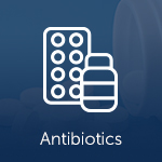 Antibiotics Health Library Graphic showing a prescription pill bottle