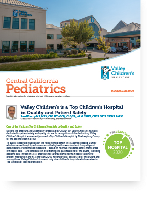 Portada de la edición de diciembre de 2020 de Central California Pediatrics