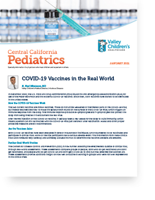 Portada de la edición de enero de 2021 de <i1>Central California Pediatrics</i1>