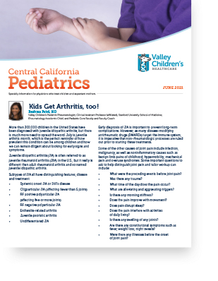 Portada de la edición de junio de 2021 de <i1>Central California Pediatrics</i1>