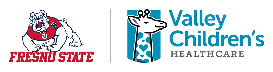 Fresno State Bulldogs logo next to Valley Children's Healthcare logo