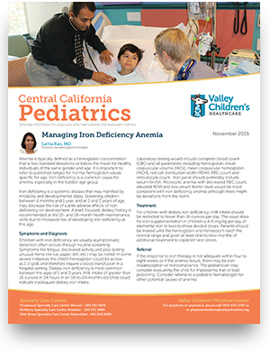 Edición de noviembre de 2015 de <i>Central California Pediatrics</i>