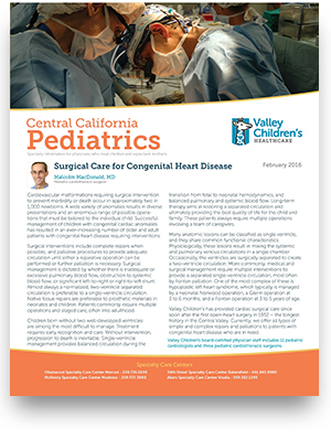 Edición de febrero de 2016 de <i1>Central California Pediatrics</i1>
