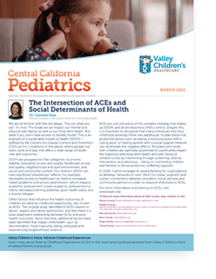 Portada de la edición de marzo de 2022 de <i>Central California Pediatrics</i>