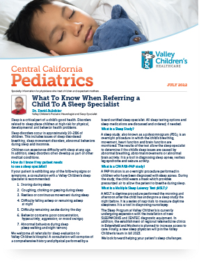 July 2022 Edition of Central California Pediatrics cover