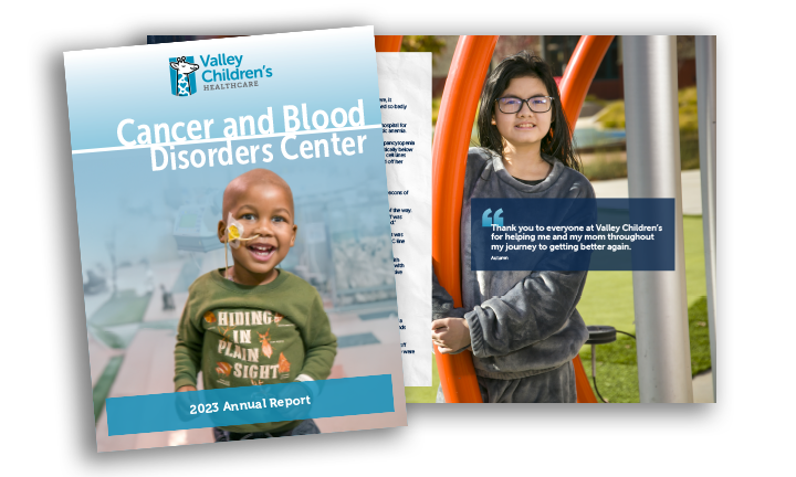 Cover of Valley Children's 2022 Cancer and Blood Disorders Center Annual Report