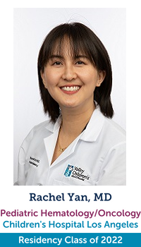 Photo of Dr. Rachel Yan, residency class of 2022 and pediatric hematology/oncology fellow at CHLA