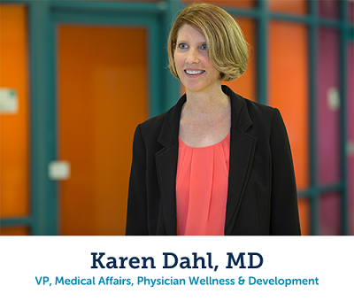 Dr. Karen Dahl, vicepresidente, Asuntos Médicos, Bienestar Médico y Desarrollo