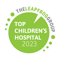 Logotipo de Mejor hospital infantil 2023 de The Leapfrog Group