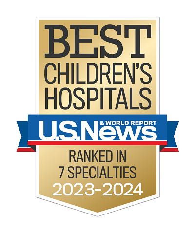 US News & World Report Best Children's Hospitals 2023-2024 rankings shield