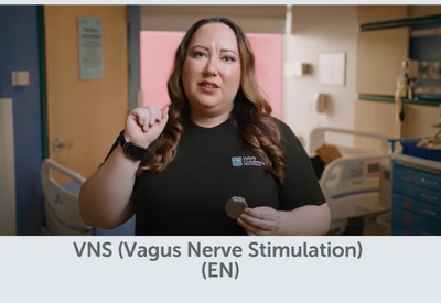 Imagen del video demostrativo de la estimulación del nervio vago (VNS) en inglés