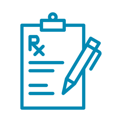 Line drawing of a prescription notepad