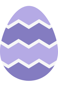 Purple Easter egg with zig zag stripes