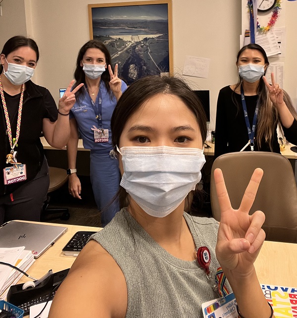Photo of masked Valley Children's pediatric residents smiling at camera