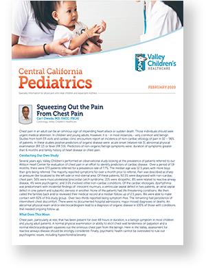 Portada de la edición de febrero de 2020 de <i1>Central California Pediatrics</i1>