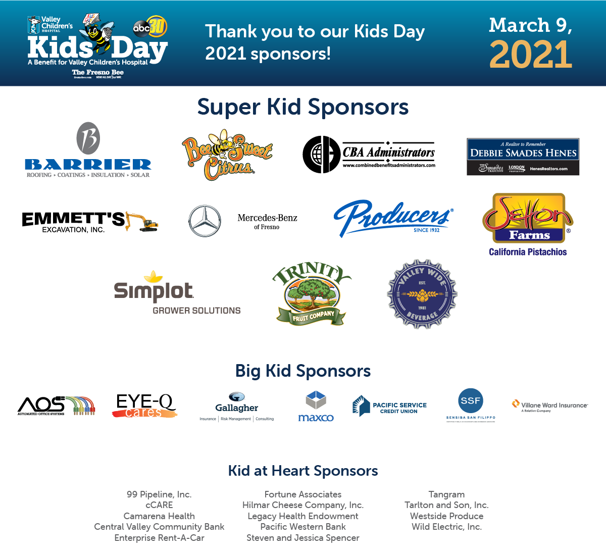 Kids Day 2021 Sponsors