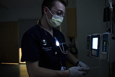 Photo of the uNight Light being used in the hospital