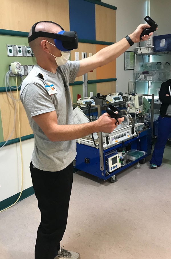 Virtual reality training for simulation