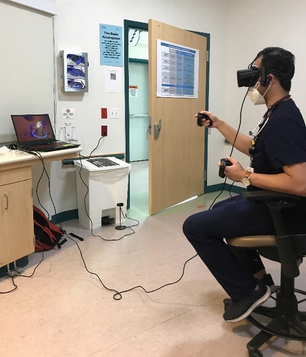 Example of virtual reality being used in simulation training