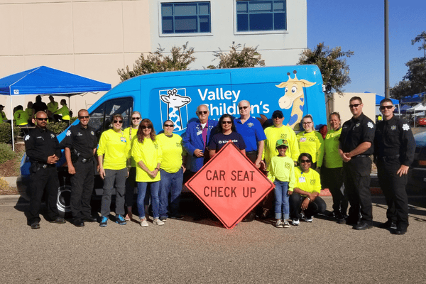 Valley Children's Injury Prevention team poses for a photo at a car seat checkup event