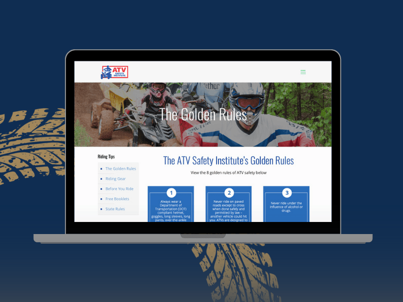 Laptop showing a screenshot of the Safety Institute website