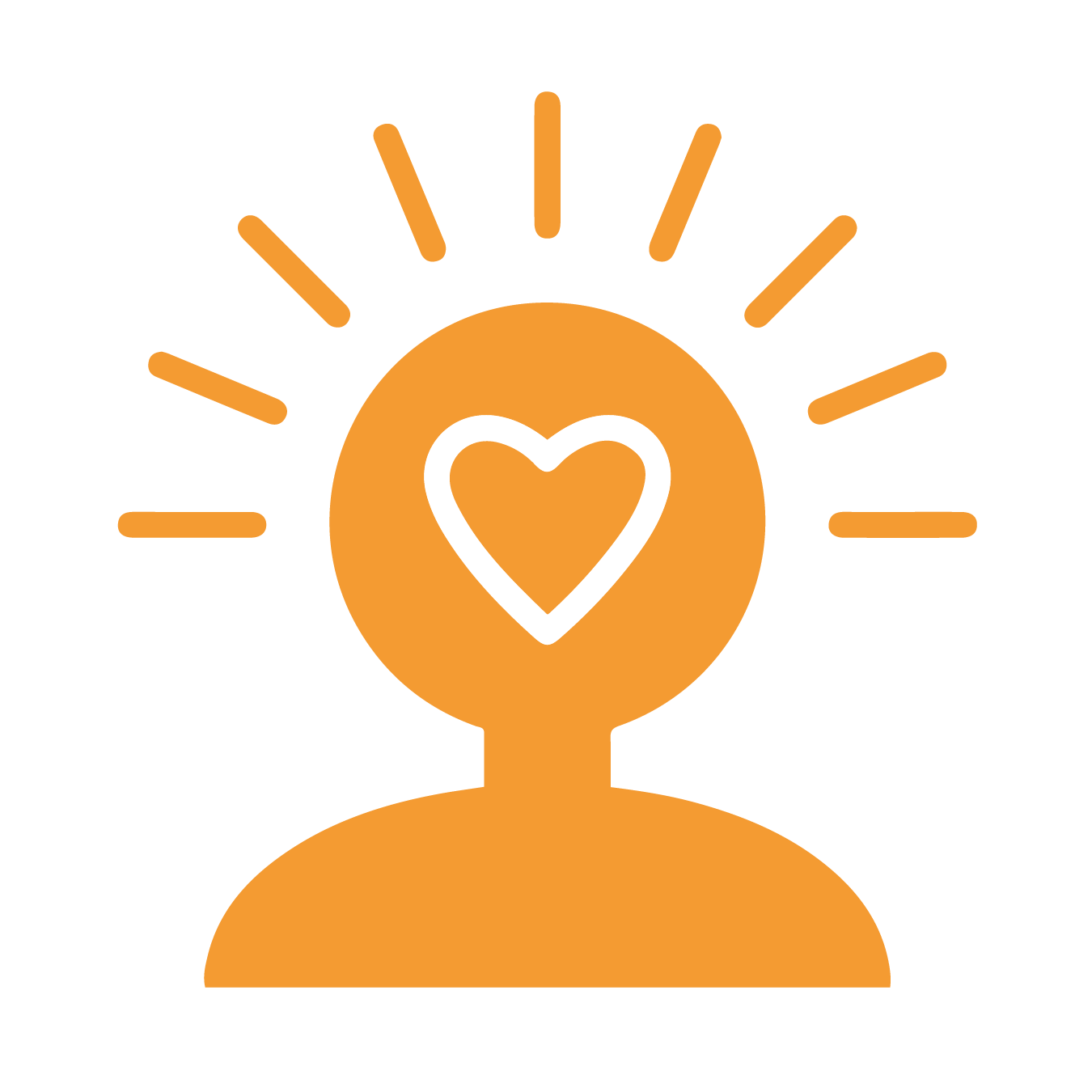 Símbolo de la cabeza con corazón para la salud mental