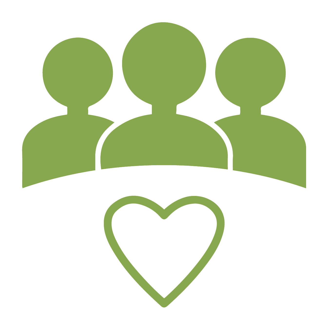 Personas con corazón que simboliza la salud emocional