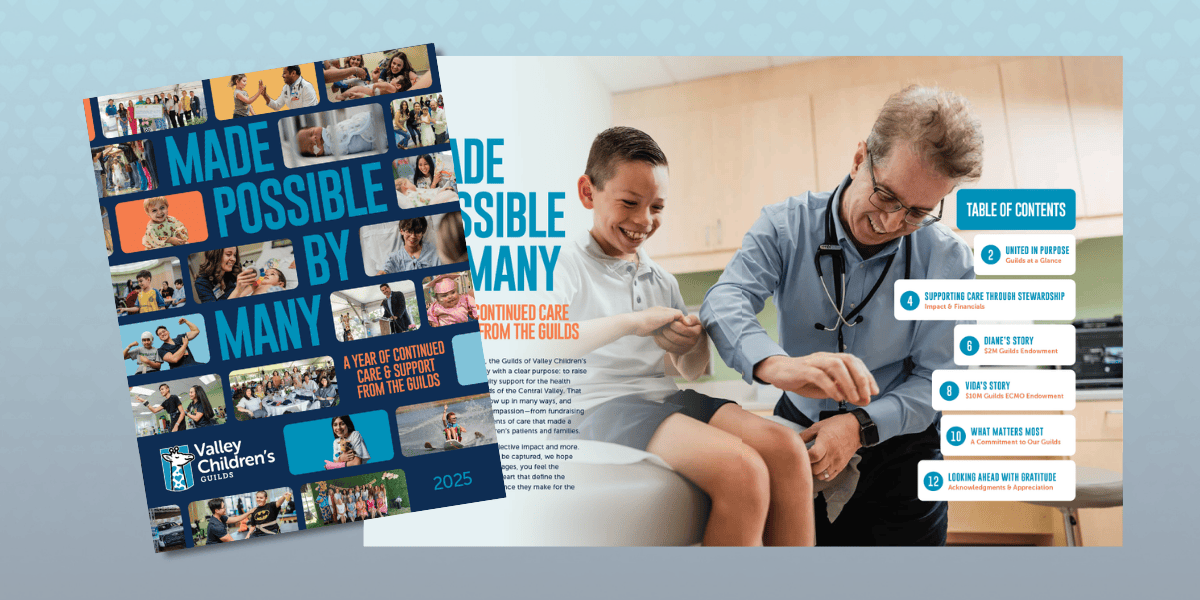 Cover and inside spread of 2025 Guilds Impact Report