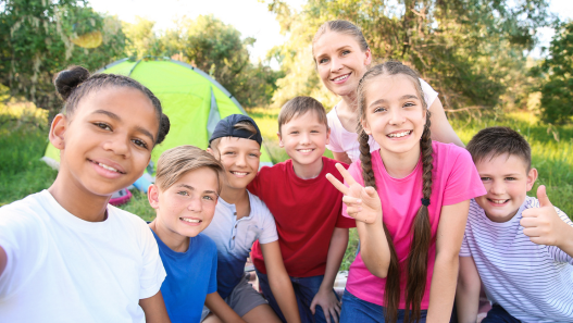 Smiling Kids at Camp 