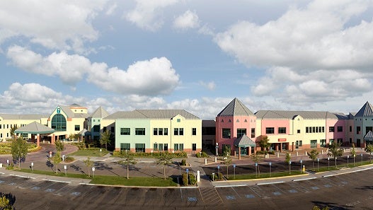 Exterior photo of north face of Valley Children's Hospital