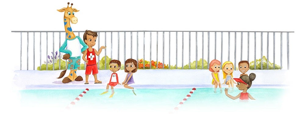 George the Giraffe teaches kids the ABCs of water safety