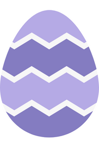 Huevo de Pascua púrpura con bandas en zigzag