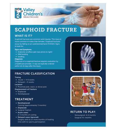 Scaphoid Fracture | Valley Children's Healthcare